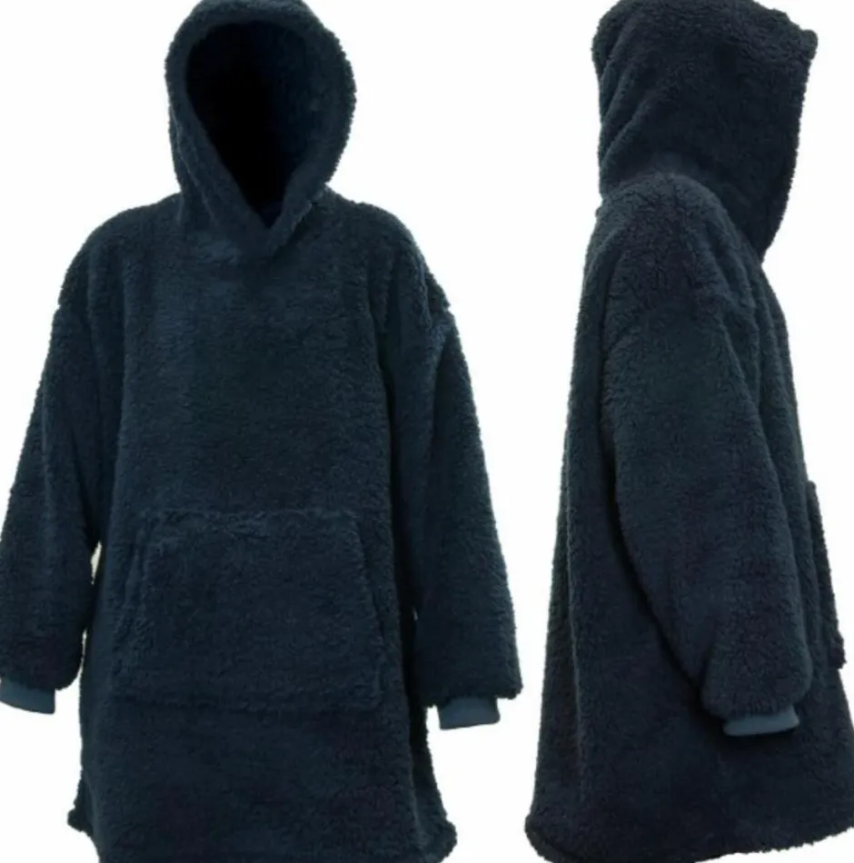 Intratuin Unique Living Hoodie Deckenpulli mit Kapuze Teddy blau onesize| Pullover
