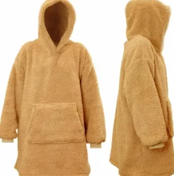 Intratuin Unique Living Hoodie Deckenpulli mit Kapuze Teddy braun onesize| Pullover