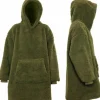 Intratuin Unique Living Hoodie Deckenpulli mit Kapuze Teddy grün onesize| Pullover