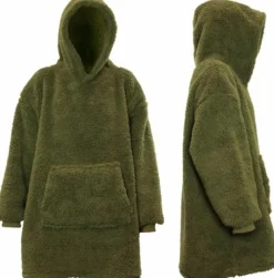 Intratuin Unique Living Hoodie Deckenpulli mit Kapuze Teddy grün onesize| Pullover