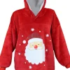Intratuin Unique Living Hoodie Deckenpulli mit Kapuze Weihnachtsmann rot onesize| Pullover