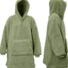Intratuin Unique Living Hoodie Teddy grün oversized Einheitsgröße| Pullover