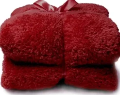 Intratuin Unique Living plaid Teddy rot 150 x 200 cm| Decken & Plaids