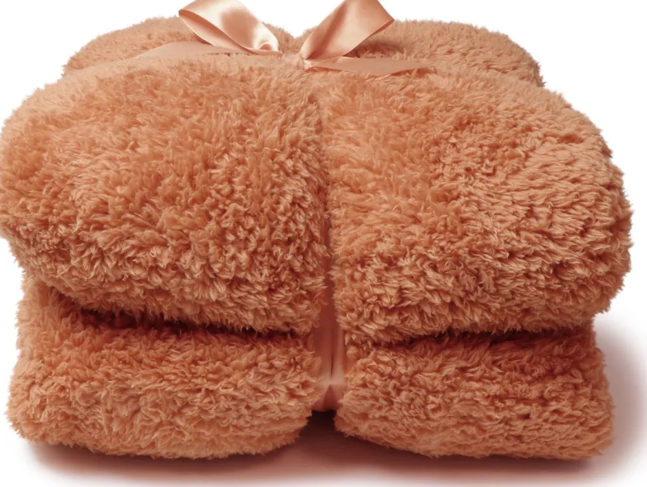 Intratuin Unique Living plaid Teddy orange 150 x 200 cm| Decken & Plaids