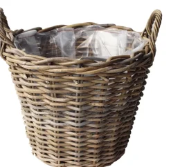 Intratuin Van der Leeden Pflanzkorb hoch mit Henkeln D 35 cm x H 25 cm| Pflanzkörbe|Pflanzkörbe