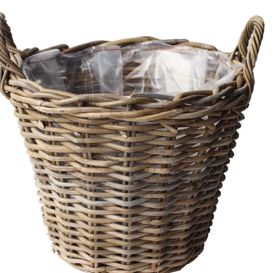 Intratuin Van der Leeden Pflanzkorb hoch mit Henkeln D 35 cm x H 25 cm| Pflanzkörbe|Pflanzkörbe