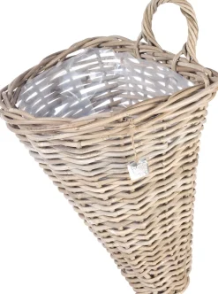 Intratuin Van der Leeden Wand-Pflanzkorb Rattan 30 x 26 x 37 cm| Pflanzkörbe|Pflanzkörbe