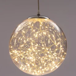 Intratuin Weihnachtsanhänger Kugel klar mit 80 LEDs warmweiß D 18 cm| Weihnachtsdeko Zum Aufhängen