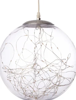 Intratuin Weihnachtsanhänger Kugel klar mit 300 LEDs warmweiß D 35 cm| Weihnachtsdeko Zum Aufhängen