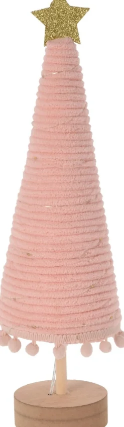 Intratuin Weihnachtsdeko Baum Cosy rosa mit 20 LEDs warmweiß D 11 H 38 cm| Weihnachtsfiguren & -Objekte