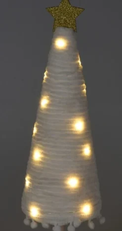 Intratuin Weihnachtsdeko Baum Cosy weiß mit 20 LEDs warmweiß D 11 H 38 cm| Weihnachtsfiguren & -Objekte