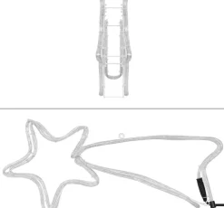 Intratuin Weihnachtsdeko Stern mit 144 LEDs warmweiß 63 x 8 x 28 cm| Weihnachtsfiguren (Außen)