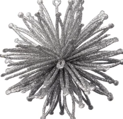 Intratuin Weihnachtsdeko Stern mit Glitzer 10 cm silber 4 St.| Weihnachtsdeko Zum Aufhängen|Weihnachtssterne