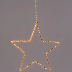 Intratuin Weihnachtsdeko Stern schwarz mit 300 LEDs warmweiß D 56 cm| Weihnachtsdeko Zum Aufhängen|Weihnachtssterne