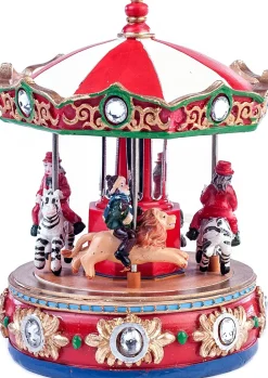 Intratuin Weihnachtsdorf Karussell mit LED Beleuchtung H 15 cm| Weihnachtsdorf Figuren & Objekte