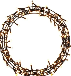 Intratuin Weihnachtskranz Kugeln mit 120 Lampen warmweiß D 35 H 4 cm| Weihnachtskränze