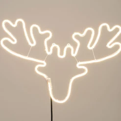 Intratuin Weihnachtsleuchte Neon Elch mit LED Beleuchtung 62 x 42 x 2 cm warmweiß| Weihnachtsleuchten