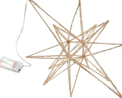 Intratuin Weihnachtsstern beleuchtet gold mit 40 LEDs warmweiß D 36 cm| Weihnachtssterne