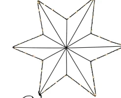 Intratuin Weihnachtsstern Marnix grau mit 40 LEDs warmweiß 37 x 3 x 37 cm| Weihnachtssterne