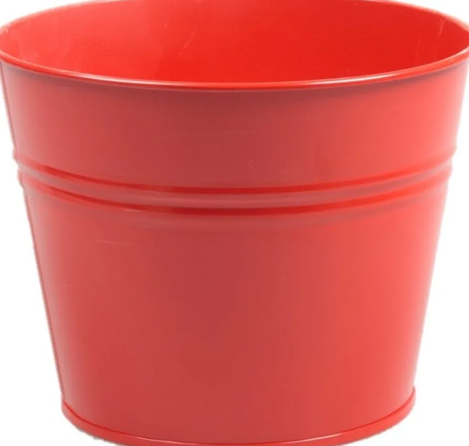 Intratuin Zinc Collection Blumentopf Sanvi rot D 23 H 18 cm| Blumentöpfe|Blumentöpfe & Pflanzgefäße