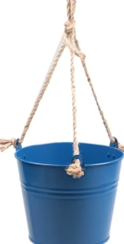 Intratuin Zinc Collection Hängetopf Sanvi blau D 23 H 18 cm| Blumenampeln & Hängetöpfe|Blumentöpfe & Pflanzgefäße