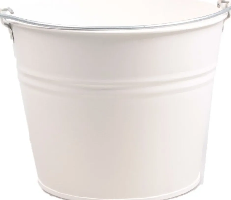 Intratuin Zinc Collection Zinkeimer Elena creme D 23 H 18 cm| Blumentöpfe & Pflanzgefäße