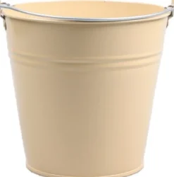 Intratuin Zinc Collection Zinkeimer Janne beige 24,5 x 24,5 x 23 cm| Blumentöpfe & Pflanzgefäße