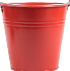 Intratuin Zinc Collection Zinkeimer Janne rot 24,5 x 24,5 x 23 cm| Blumentöpfe & Pflanzgefäße