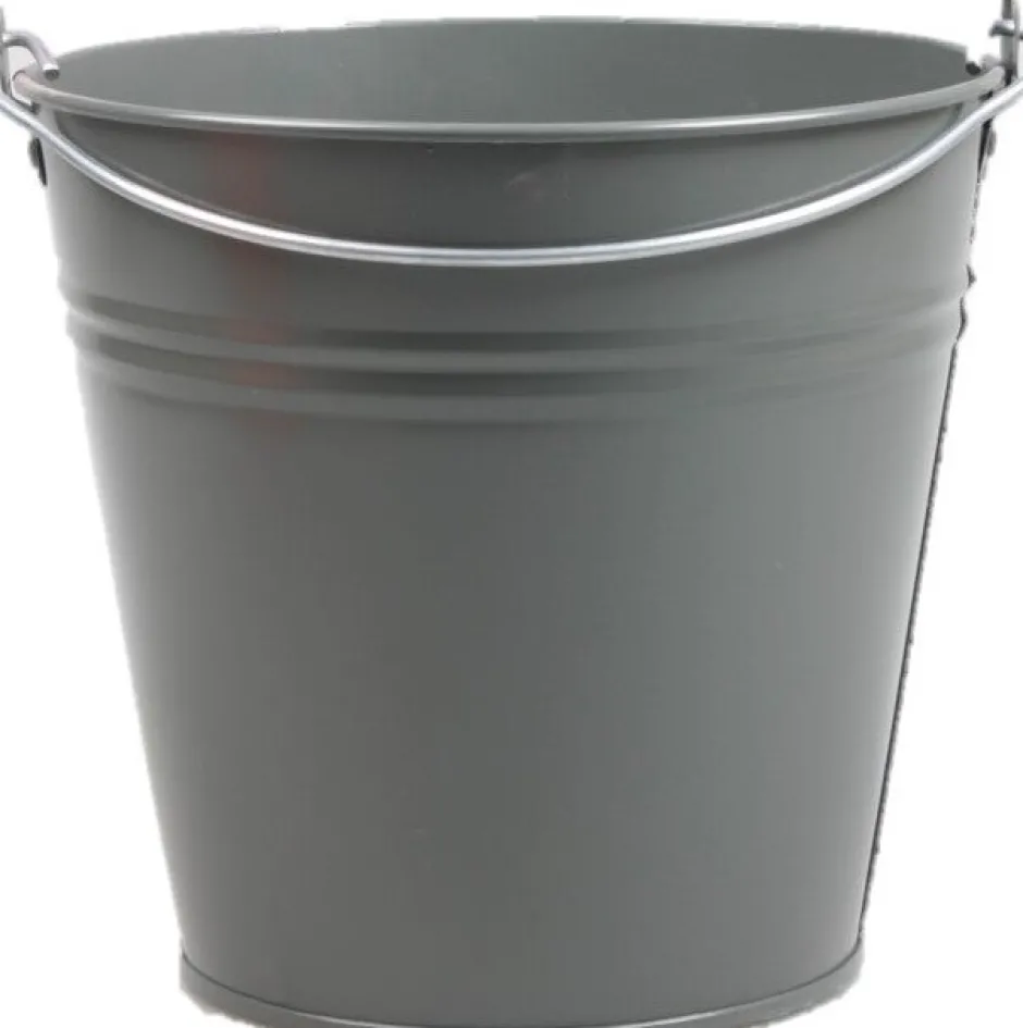 Intratuin Zinc Collection Zinkeimer Janne grau 24,5 x 24,5 x 23 cm| Blumentöpfe & Pflanzgefäße