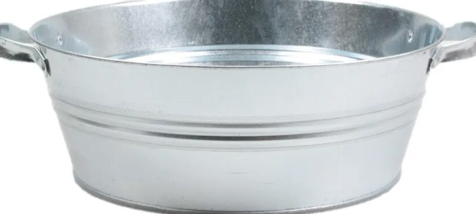 Intratuin Zinc Collection Zinkwanne Chris silber D 40 H 14 cm| Blumentöpfe & Pflanzgefäße